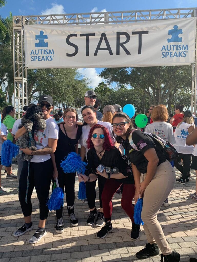 Picture of Petland Texas team posing during Autism Speaks Walk.