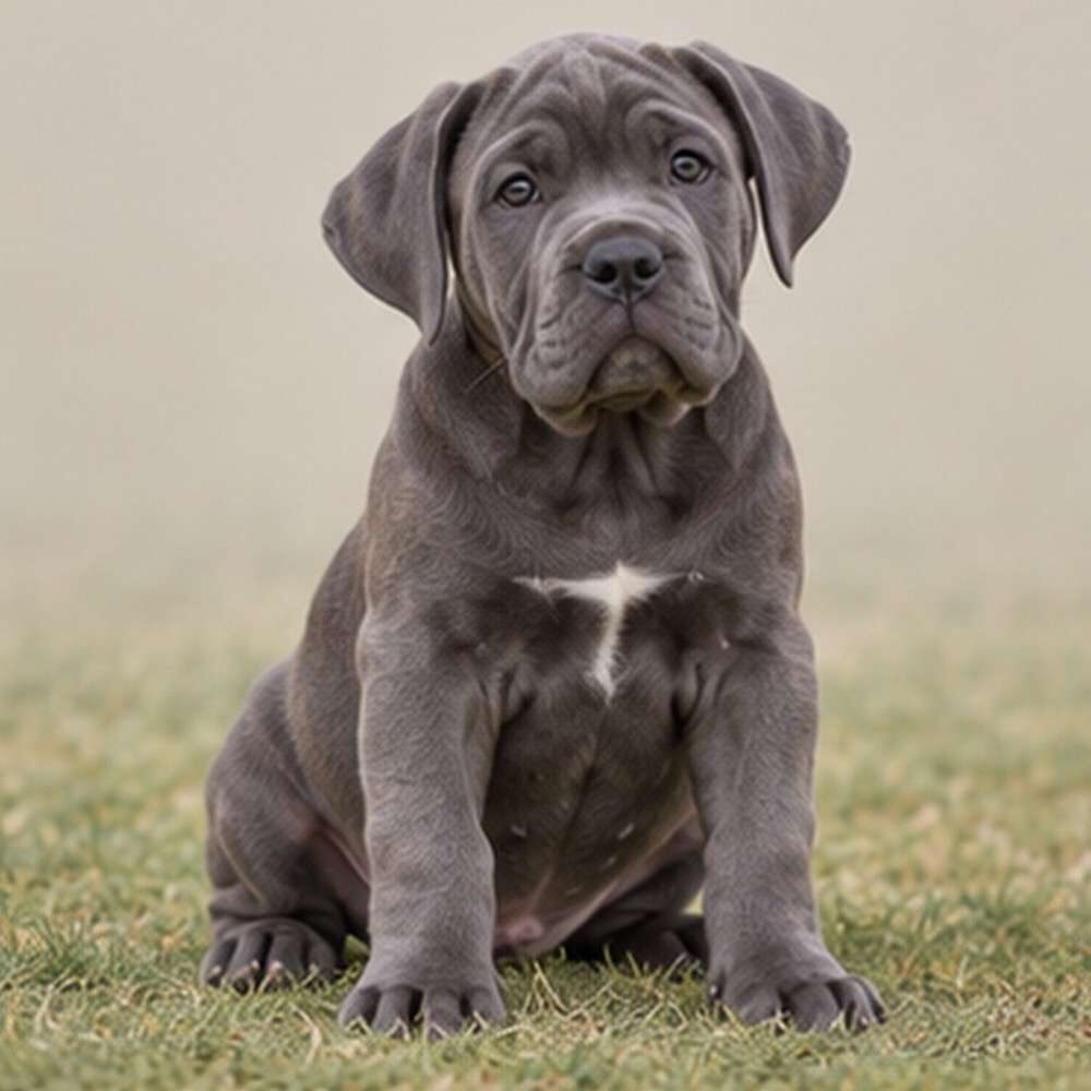 Large muscular dog with a short, brindle coat, standing alertly