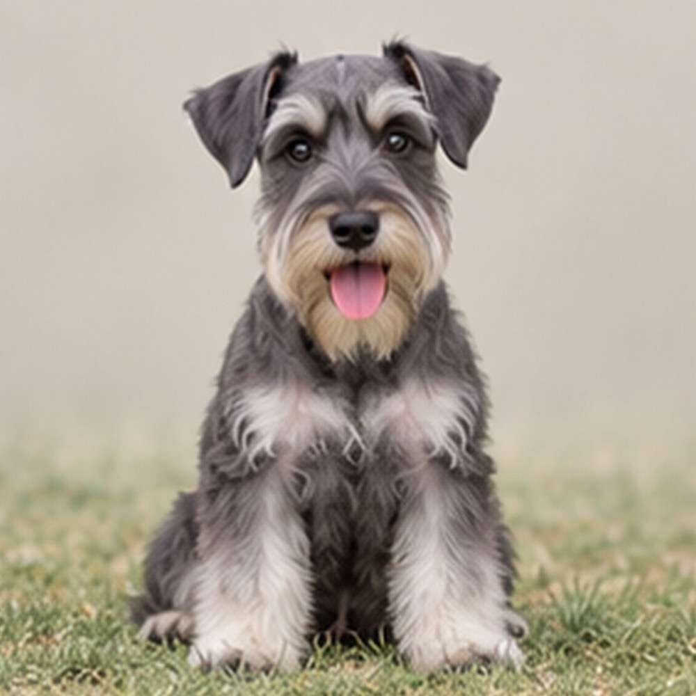 Black Standard Schnauzer standing proudly with a wiry coat and alert expression
